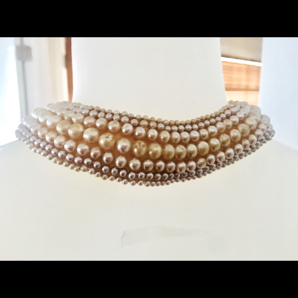 Vintage 1950s Pearl Collar by Glentex